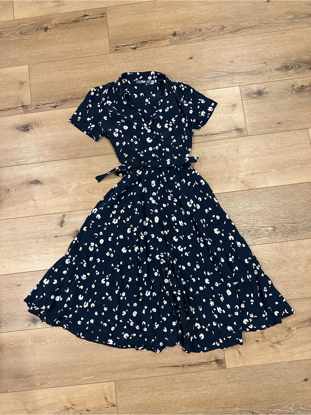 Polo Ralph Lauren Navy Floral Midi Dress Cottagecore